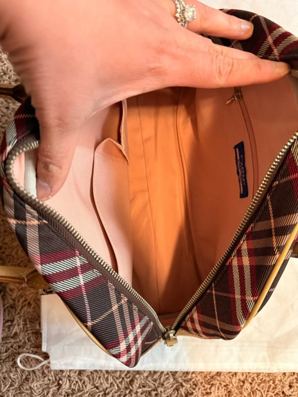 Burberry London Blue Label Canvas and Leather Handbag - Picture 16 of 17